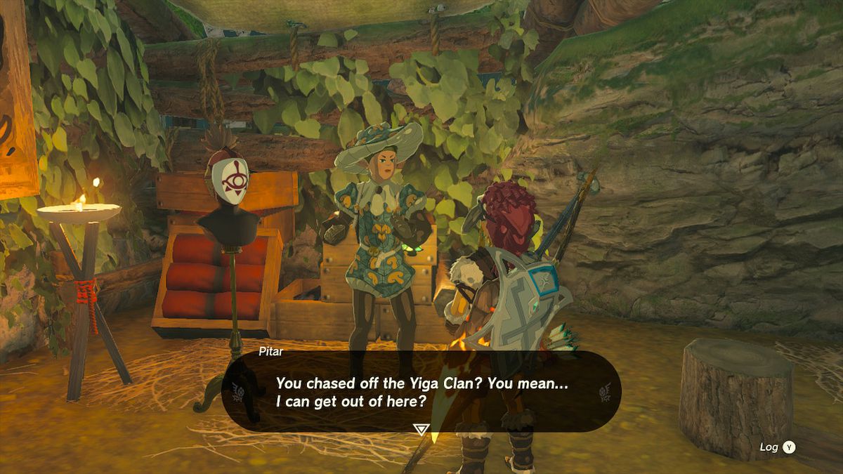 The tailor Pitar is thrilled to be rescued by Link in Zelda: Tears of the Kingdom