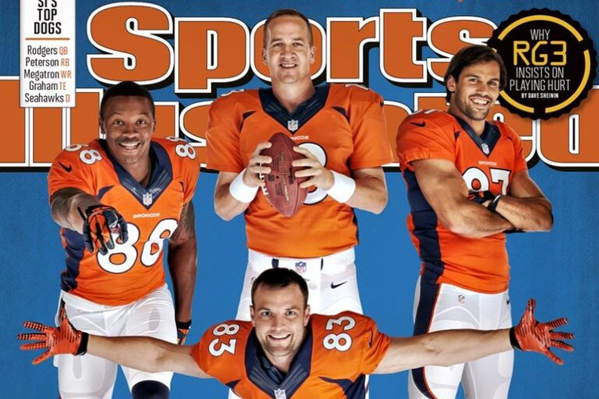 Broncos on the cover of the August 12, 2013 edition of Sports Illustrated.