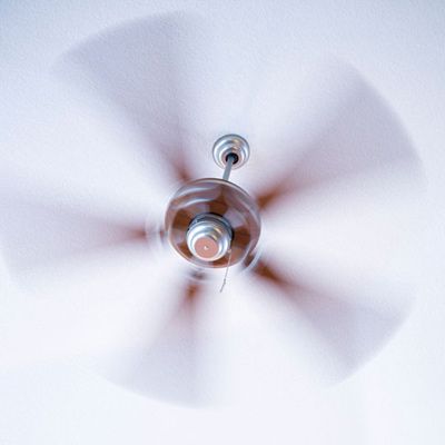 Ceiling Fan With Four Blades Whirring