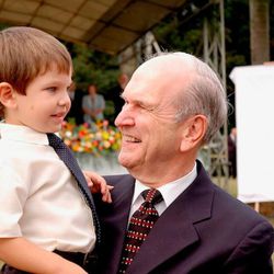President Russell M. Nelson with a grandson.