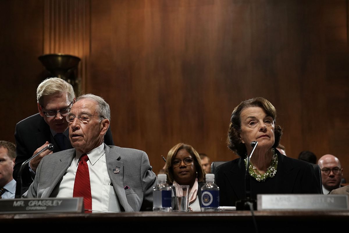 Senate Judiciary Committee Chairman Chuck Grassley and Ranking Member Dianne Feinstein at a hearing on Capitol Hill in September 2018.