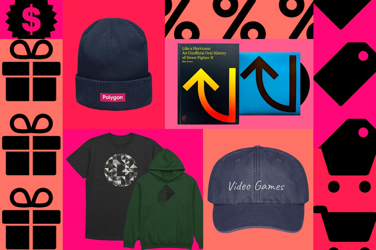 A composite image of items available from the Polygon Store