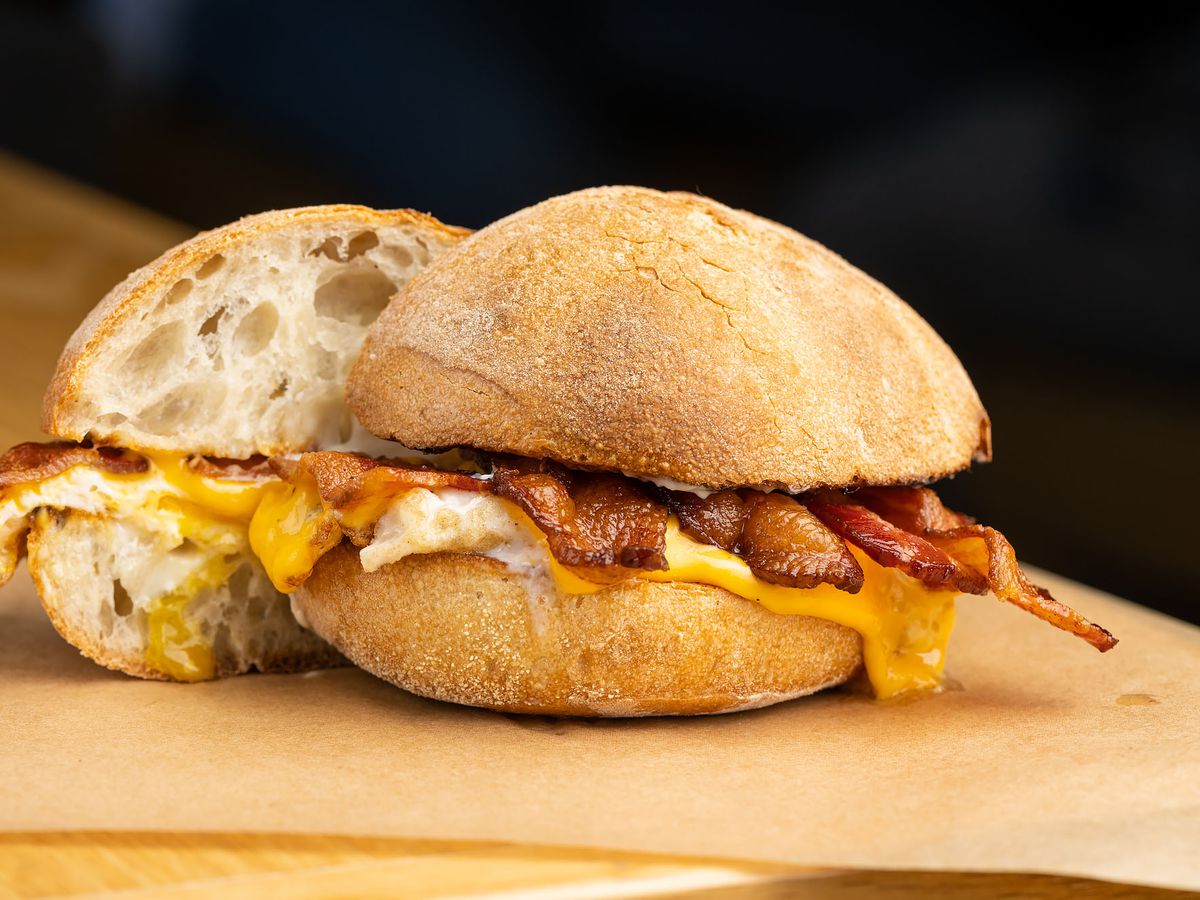 A bacon, egg, and cheese sandwich from Bodega Park.