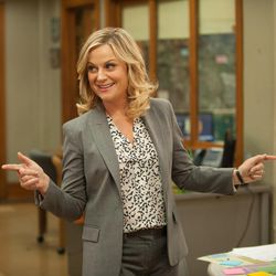 PARKS AND RECREATION -- "Galentine's Day" Episode 617 -- Pictured: Amy Poehler as Leslie Knope -- (Photo by: Colleen Hayes/NBC/NBCU Photo Bank via Getty Images)