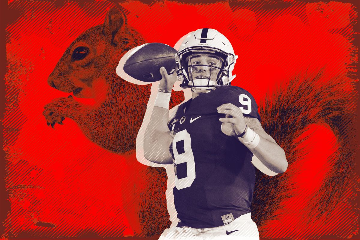Trace McSorley and a squirrel