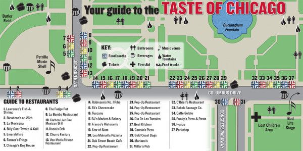 Taste Of Chicago Map Guide To Restaurants To Help You Plan Visit
