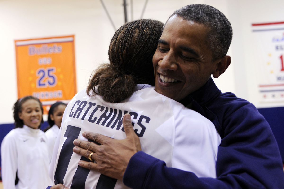Tamika Catchings and the Fever came to D.C. for two reasons - one was to see President Obama, the other is to play the Mystics.