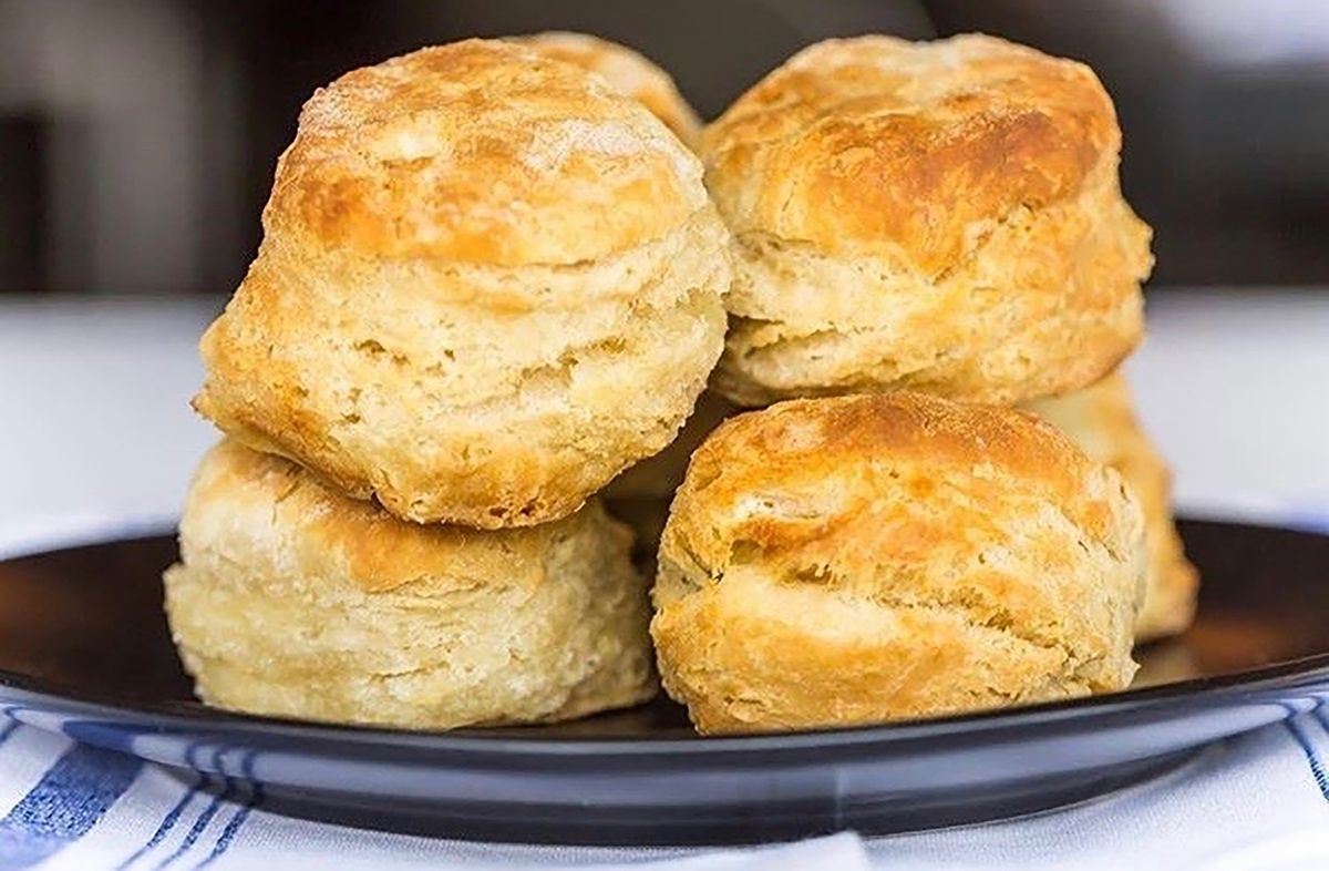 Four biscuits stacked
