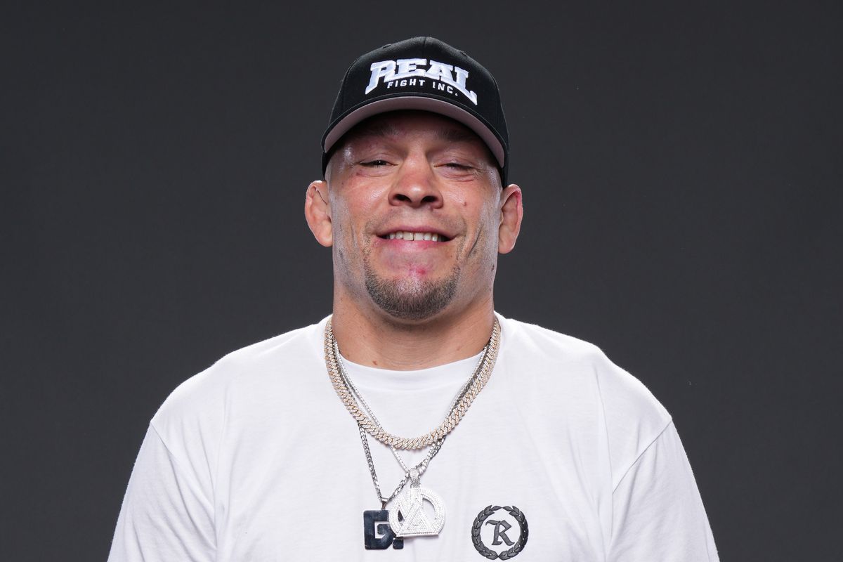 Nate Diaz poses for a portrait after his UFC 279 win over Tony Ferguson in September. 