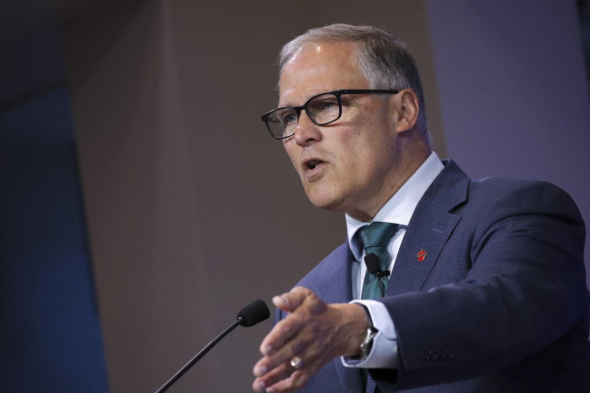 Presidential Candidate Jay Inslee Delivers Climate Change Speech In New York City