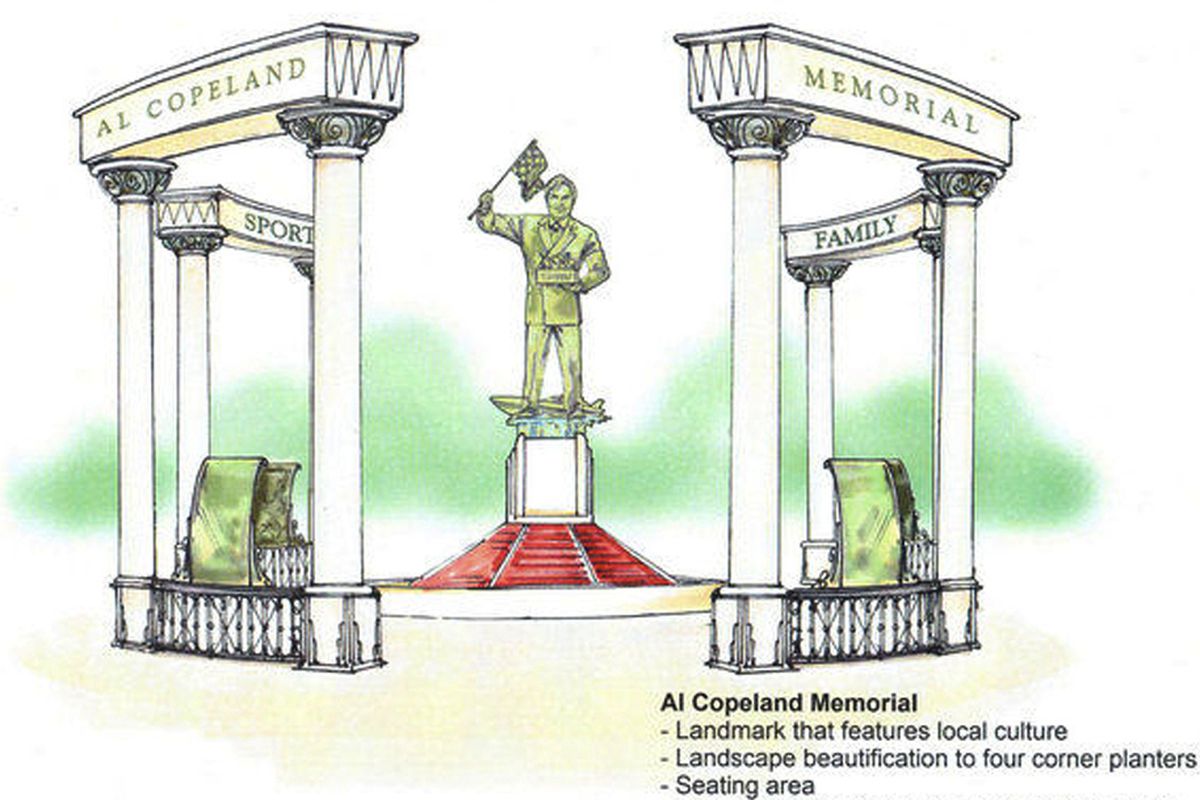 A sketch of the proposed Al Copeland memorial. 