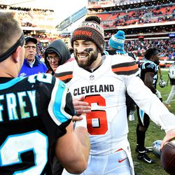 December 2018: In Week 14, the Browns had trouble stopping Panthers RB Christian McCaffrey early in the game, but Carolina went away from him for some reason. In a back-and-forth game, the Browns held on 26-20 when Cam Newton’s pass on the final drive sailed and was intercepted. The win improved the Browns to 5-7-1, keeping their slim playoff hopes alive.