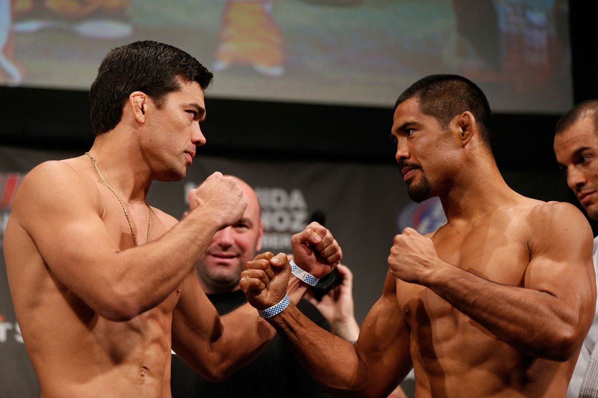 Lyoto Machida vs. Mark Munoz UFC Fight Night 30 Josh Hedges Zuffa LLC via Getty Images