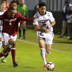 The Temple Owls take on the UConn Huskies in a men’s college soccer game at Morrone Stadium in Storrs, CT on October 20, 2018.