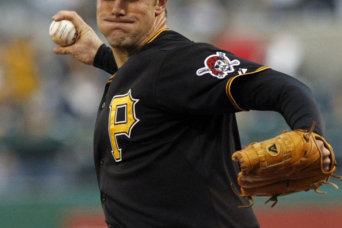 PITTSBURGH, PA - SEPTEMBER 09:  Ross Ohlendorf #49 of the Pittsburgh Pirates pitches against the Florida Marlins during the game on September 9, 2011 at PNC Park in Pittsburgh, Pennsylvania.  (Photo by Justin K. Aller/Getty Images)