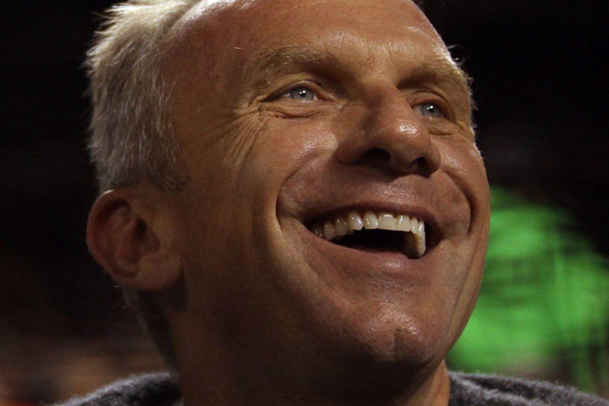 SAN FRANCISCO - SEPTEMBER 15:  Joe Montana watches the Los Angeles Dodgers play the San Francisco Giants at AT&T Park on September 15 2010 in San Francisco California.  (Photo by Ezra Shaw/Getty Images)