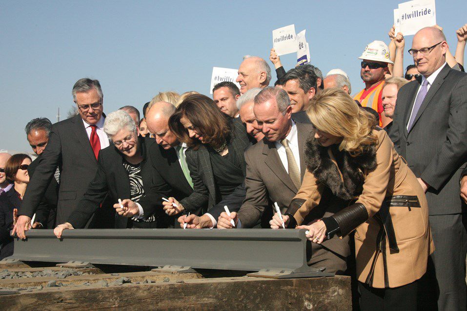 California lawmakers sign track prior to installation.