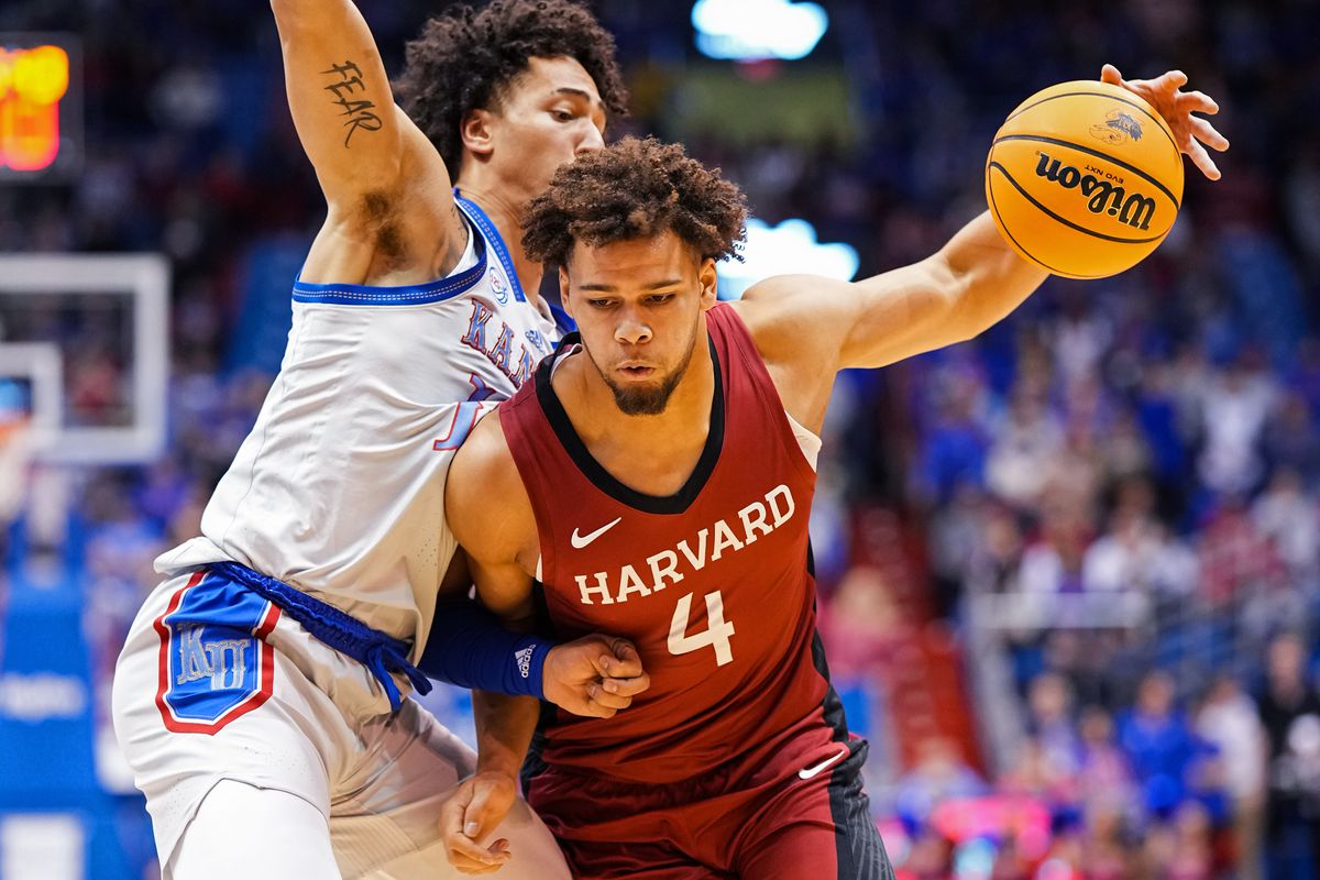 NCAA Basketball: Harvard at Kansas