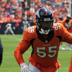 Denver Broncos OLB Bradley Chubb looked sharp and fast moving through drills. 