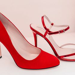 Lady pump, $350; Brigitte sandal, $355