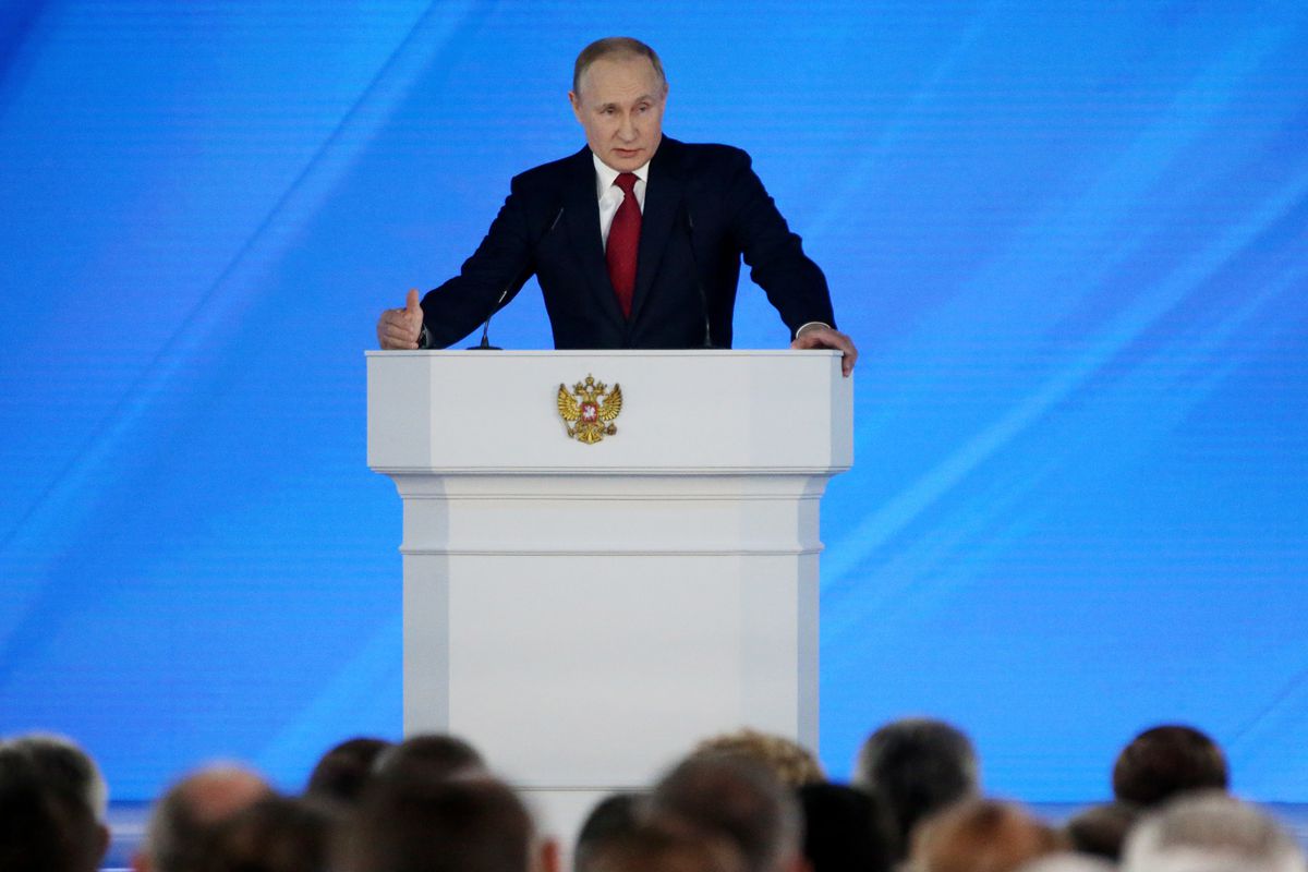 Russian President Vladimir Putin addresses Federal Assembly in Moscow