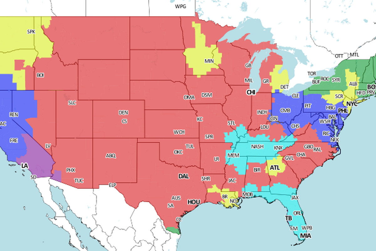 NFL TV Map: Week 10