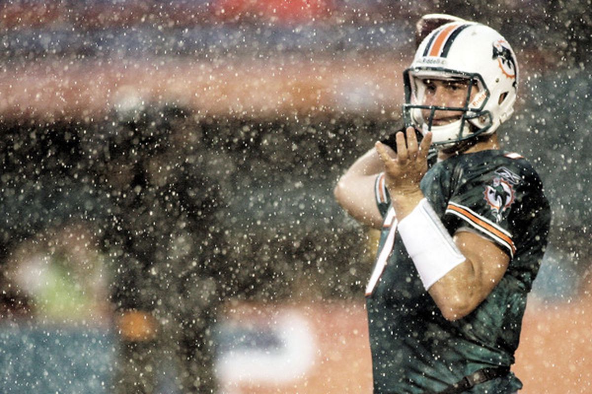 Former Miami Dolphins quarterback Chad Henne is one of several quarterbacks to start 10 games for the Dolphins.
