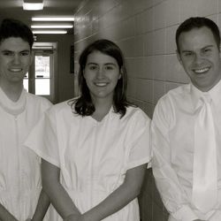 Morong on her baptism day, Dec. 31, 2011, with Elder Boardman and Elder Ahlstrom.