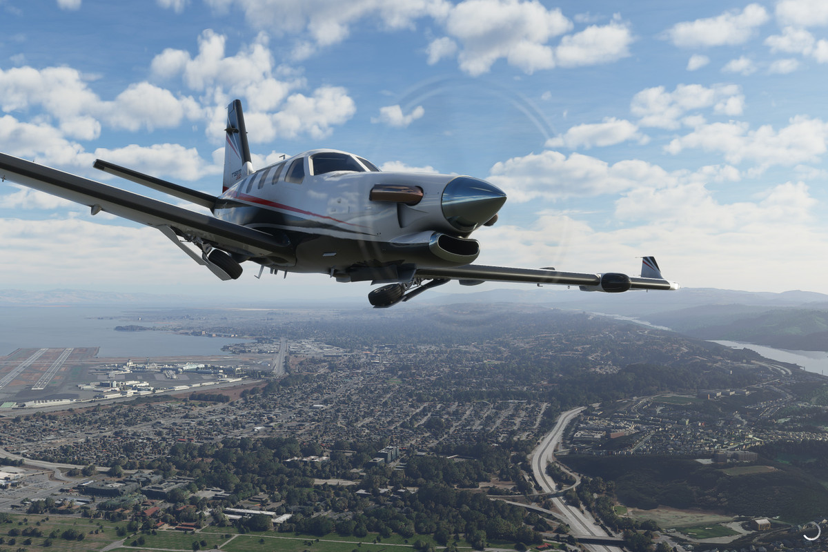A plane in Microsoft Flight Simulator