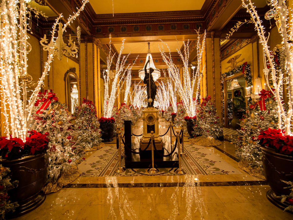 The Roosevelt Hotel is decorated for Christmas on December 3, 2014 in New Orleans, Louisiana.