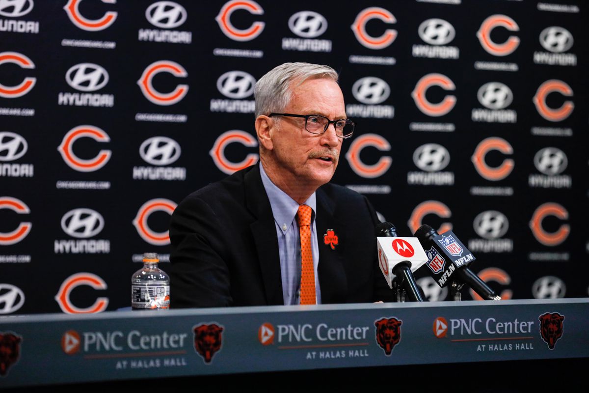 George McCaskey (center) will be hiring a new general manager for the third time in his 11 seasons as chairman of the Bears’ board of directors. 