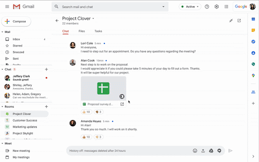 El nuevo diseño de Gmail permitirá unificar todas las plataformas de comunicación de Google: Gmail, Chat, Rooms y Meet.