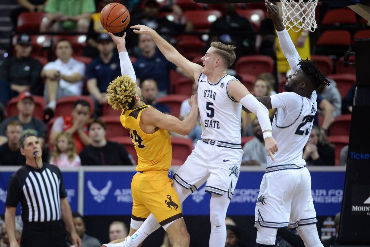 NCAA Basketball: Mountain West Conference Tournament- Wyoming Cowboys vs Utah State Aggies