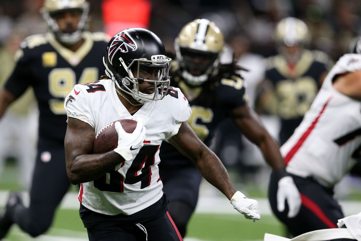 Atlanta Falcons running back Cordarrelle Patterson (84) runs New Orleans Saints during the first quarter at the Caesars Superdome.&nbsp;