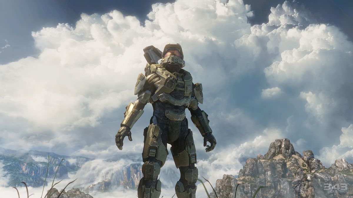 Master Chief looking at the sky in Halo 4