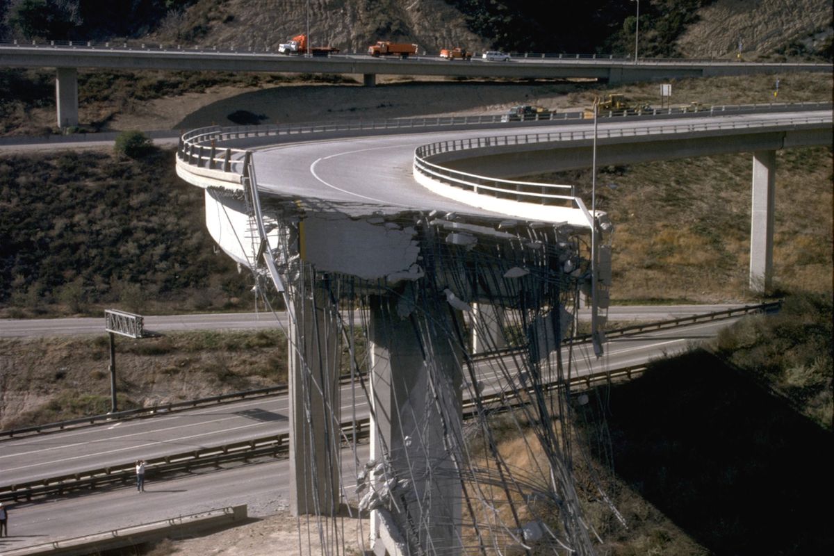 Collapsed freeway
