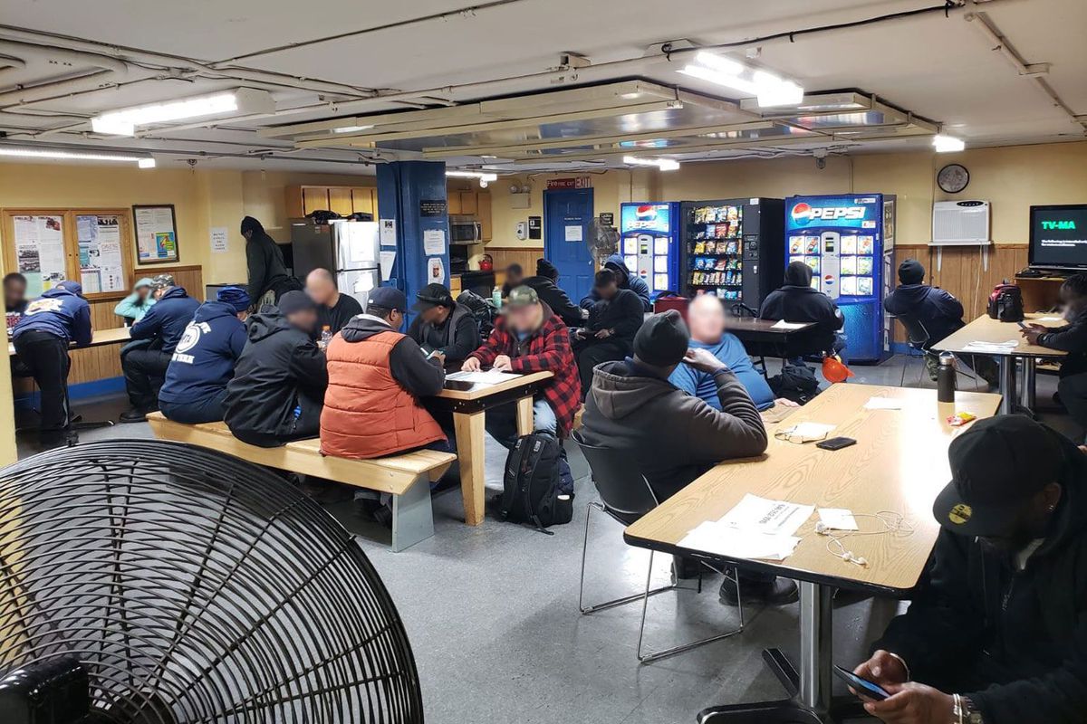 An MTA break room at Chambers Street was packed with workers during the height of the coronavirus outbreak.