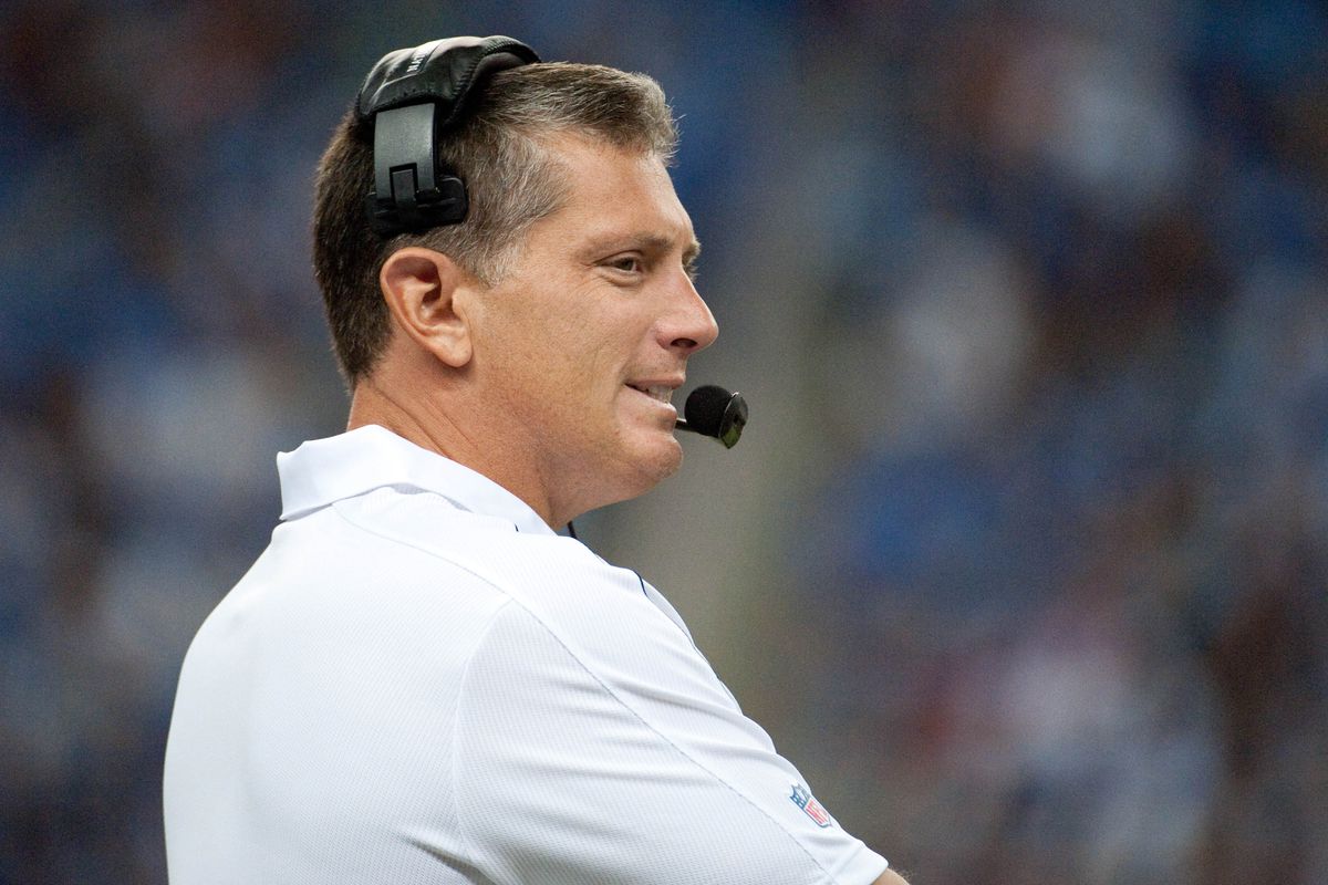 Sep 9, 2012; Detroit, MI, USA; Detroit Lions head coach Jim Schwartz during the second quarter against the St. Louis Rams at Ford Field. Mandatory Credit: Tim Fuller-US PRESSWIRE