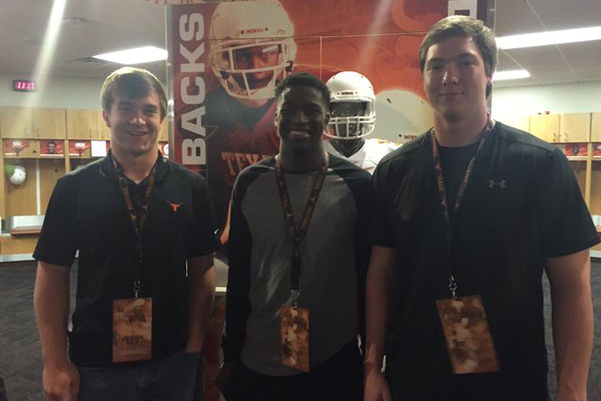 Major Tennison (right) with Texas pledges at the February Junior Day