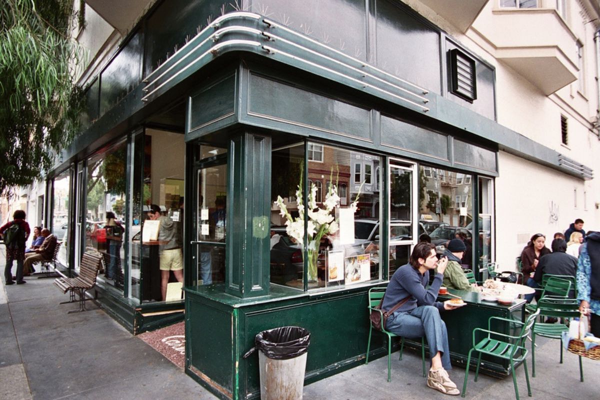 The exterior of Tartine bakery in the Mission.