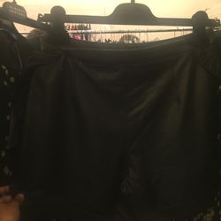 Emanuel Ungaro leather shorts, $320