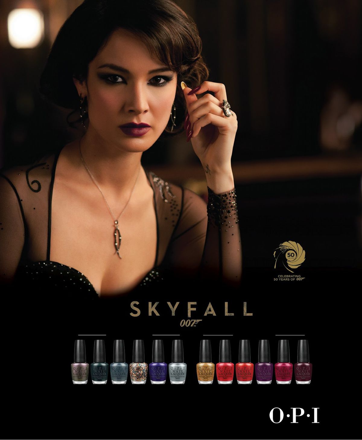 An ad for OPI’s Skyfall nail polish collection.