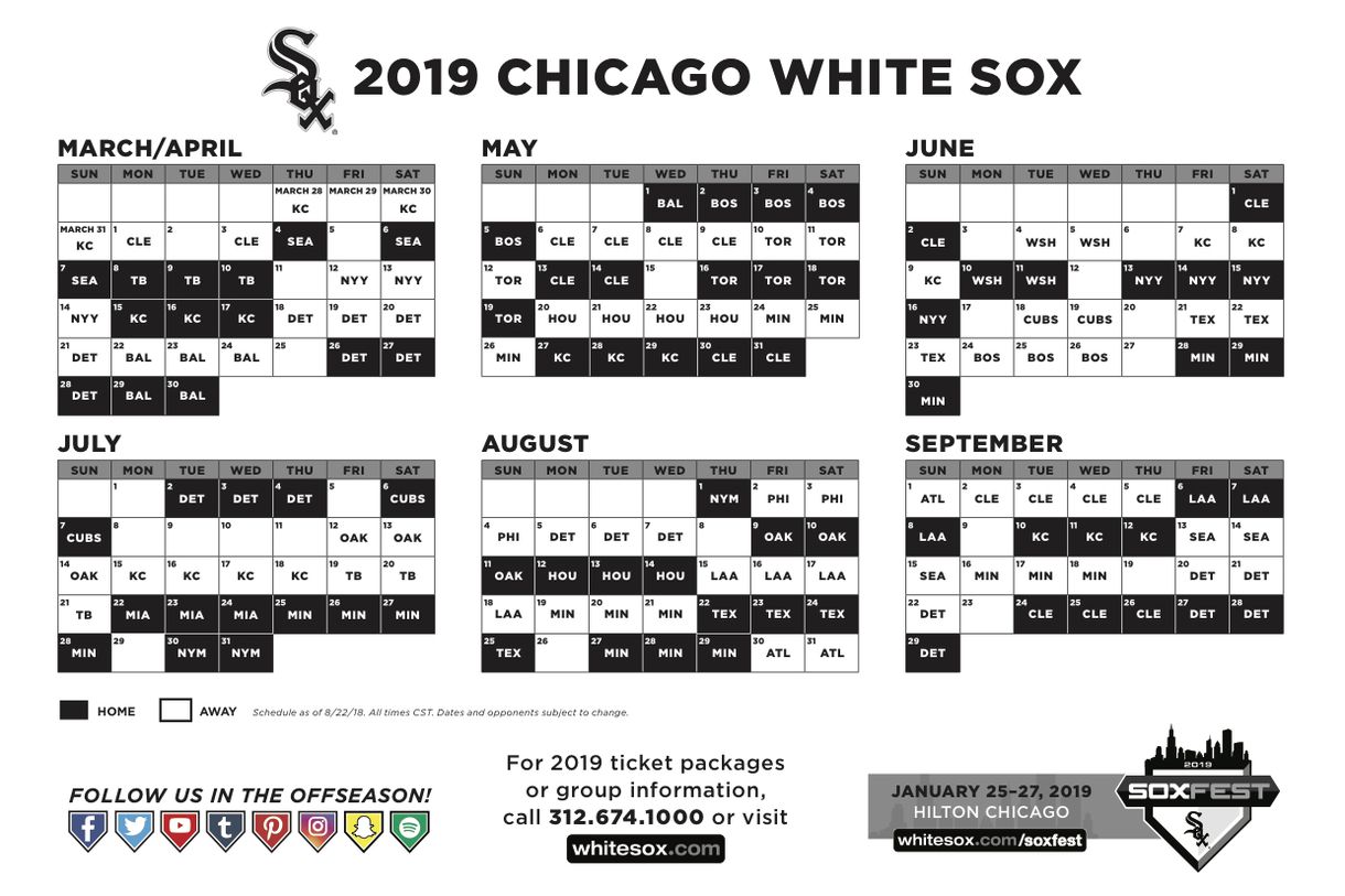 white sox printable schedule That are Sweet Derrick Website