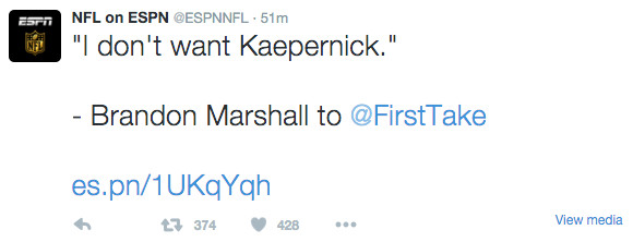 Marshall First Take Kaepernick