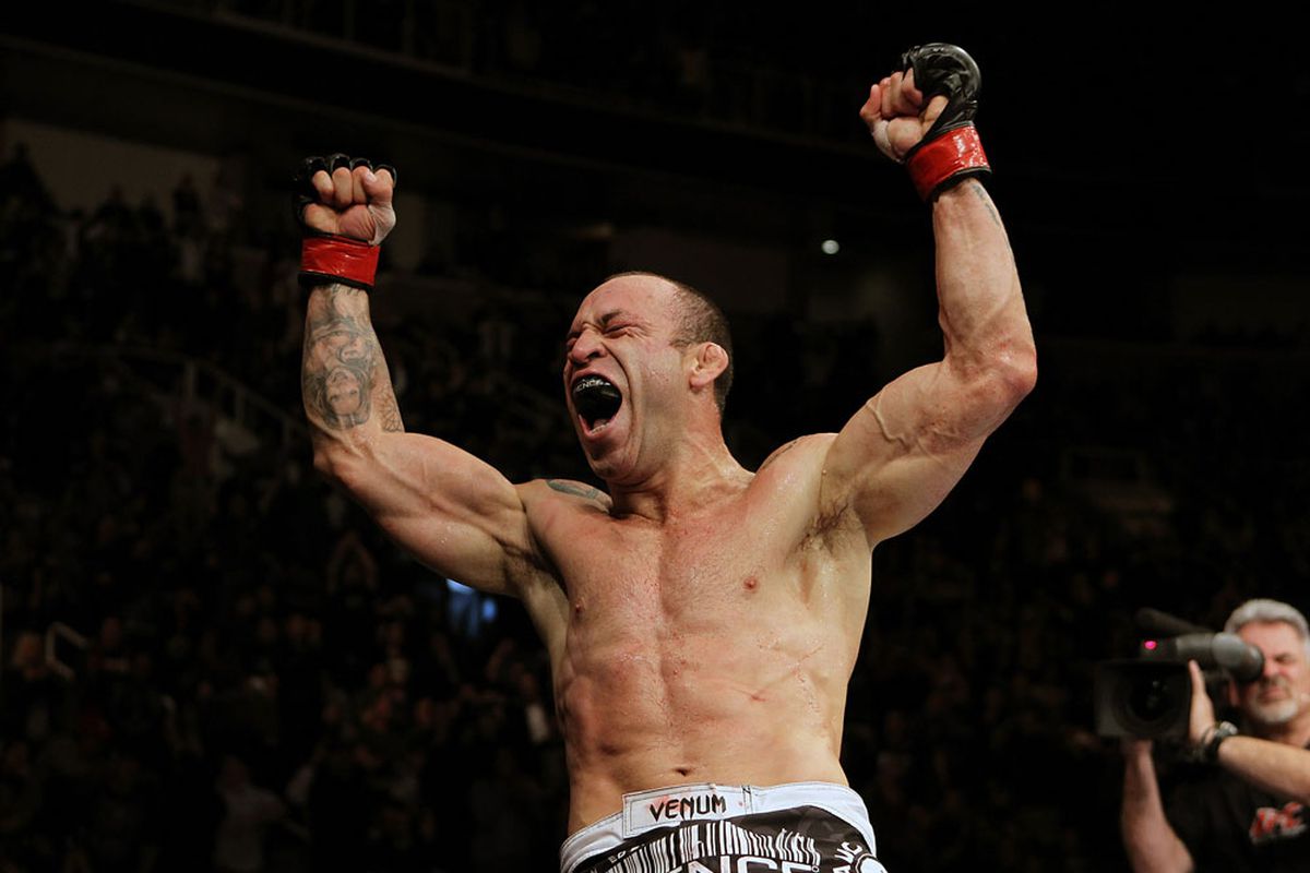 SAN JOSE, CA: Wanderlei Silva celebrates defeating Cung Le during an UFC Middleweight bout at the HP Pavillion in San Jose, California. (Photo by Josh Hedges/Zuffa LLC/Zuffa LLC via Getty Images)