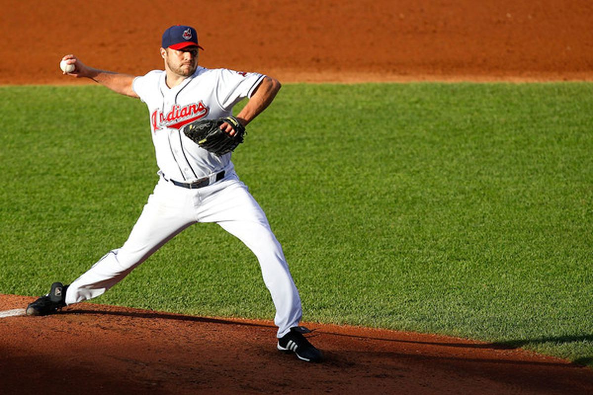 CLEVELAND - JUNE 17:  Jake Westbrook #37 of the Cleveland Indians pitches against the New York Mets during the game on June 17, 2010 at Progressive Field in Cleveland, Ohio.  (Photo by Jared Wickerham/Getty Images)