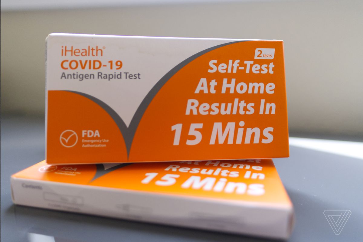 Image of two boxes of COVID-19 rapid tests