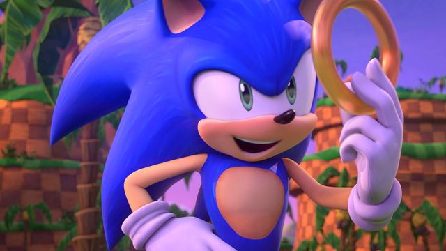 sonic holding up a golden ring