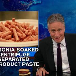 <a href="http://eater.com/archives/2012/03/29/watch-jon-stewarts-epic-takedown-of-pink-slime.php">Watch Jon Stewart's Epic Takedown of 'Pink Slime'</a>