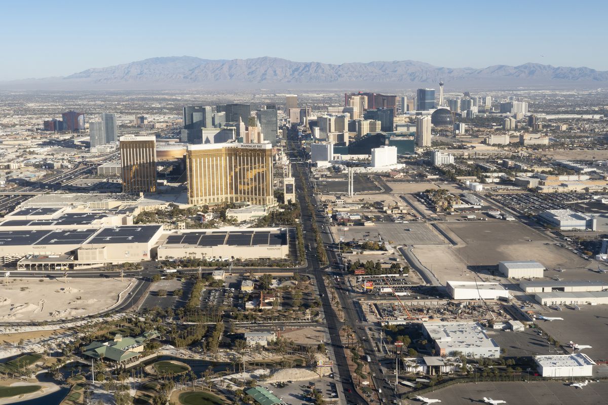 Aerial view of The Strip, Las Vegas, Nevada